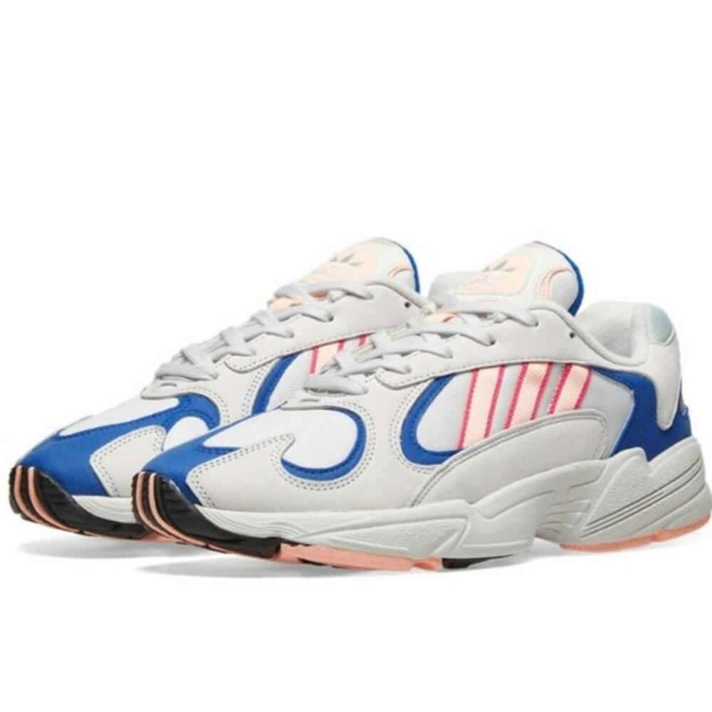 Adidas Originals White Yung 1 Watermelon Leather Low-top Sneakers Grey Men's 8